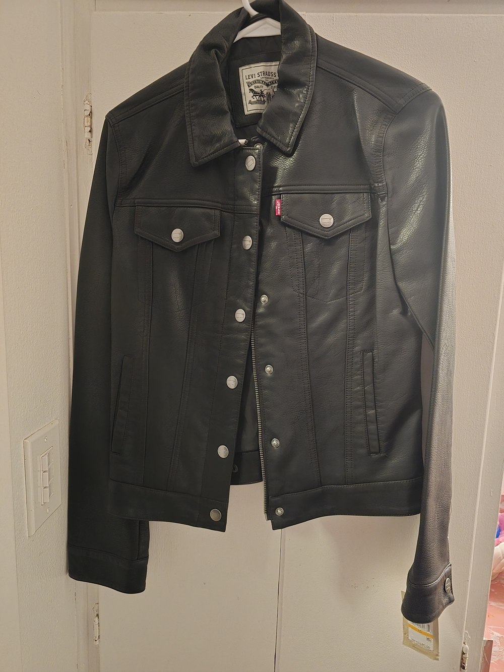 Levi's Black Leather Trucker Jacket